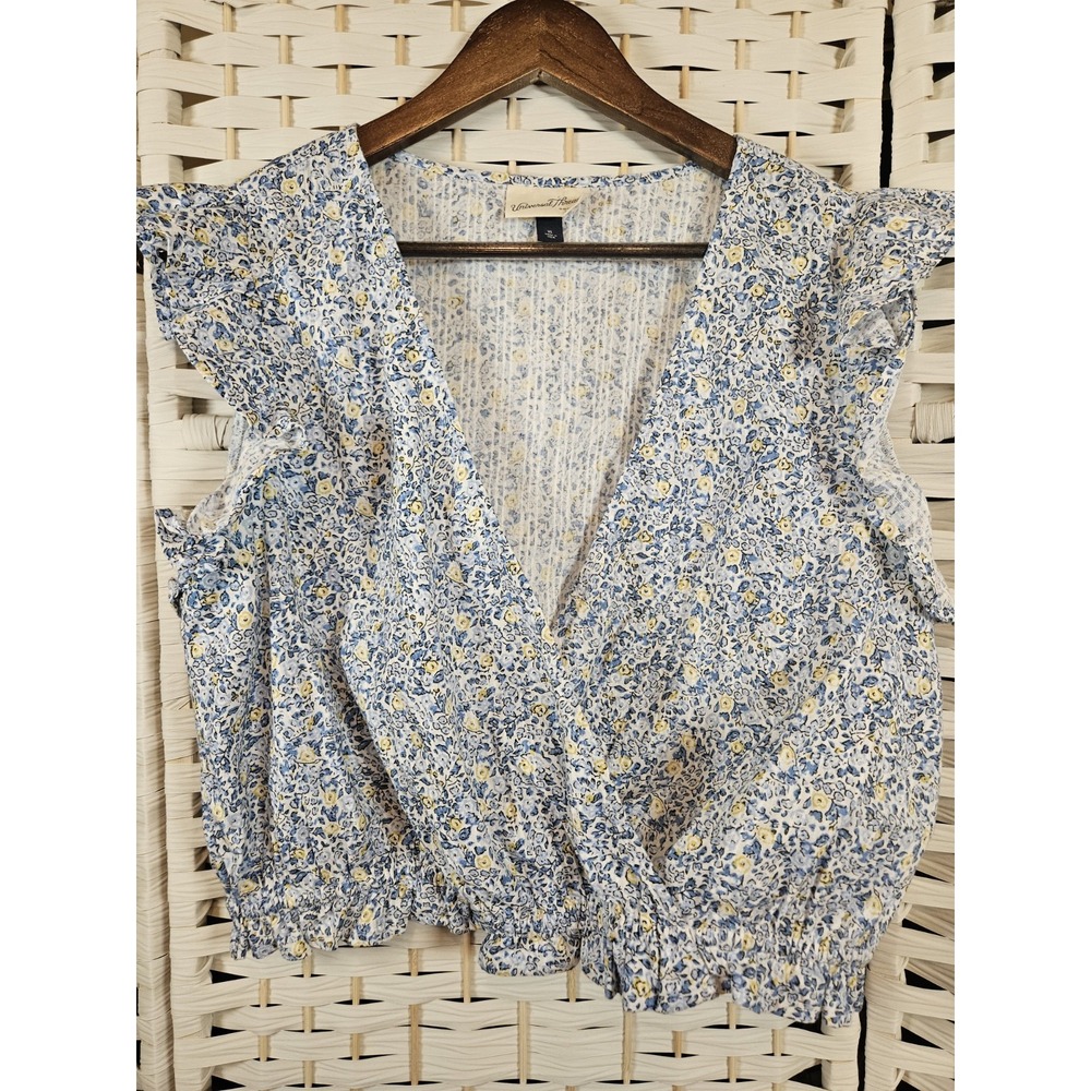 Universal Threads Womens XL Blue Floral Blouse Bloomcore